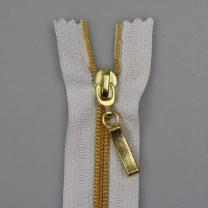 5 mm zipper with one slider White gold / 50 cm open-ended