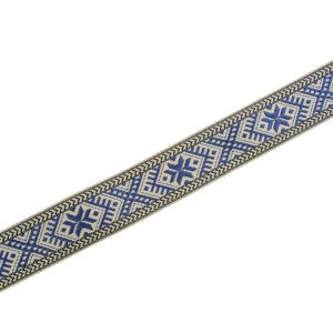 String with folk patterns 42 mm / Blue-Grey