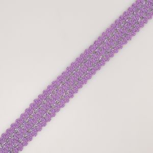 Cotton lace with glitter / Lilac