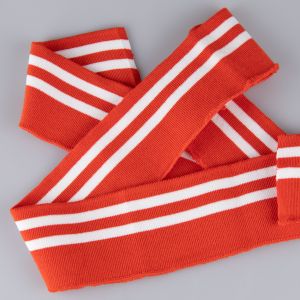 Striped ribbing 6 cm / Red White