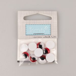 Glue On Moving eye / 10 mm red