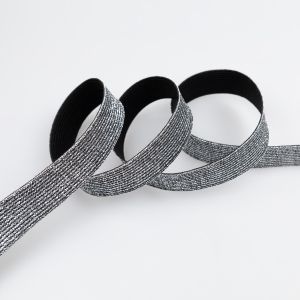 Elastic lurex 20 mm / black-silver