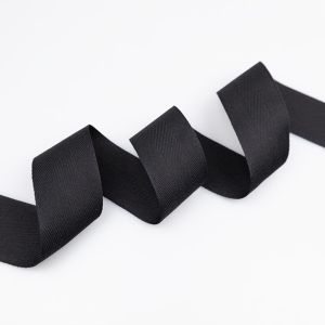 Herringbone twill tape trim 40 mm CO/PES / 332 Black