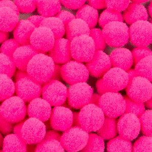 Acrylic pom-poms set 6 mm / Bright pink
