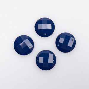 Glue-on faceted rhinestones 16 mm / Dark blue