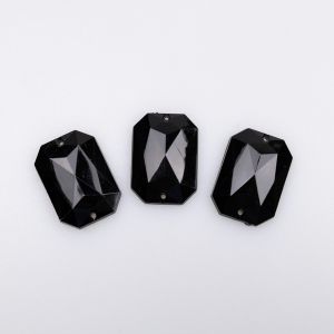 Glue-on faceted rhinestones 18x25 mm / Black