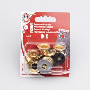 Eyelets "LORD" 8/18 mm 10set / Gold