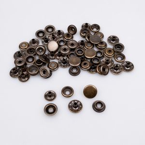 Metallic Sew on Snap Fasteners 15 mm ( 4 parts) / oxide