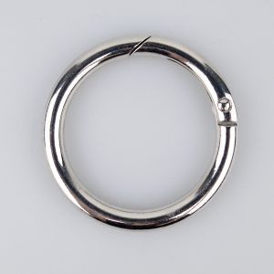 Carabiner round 40/6 mm / nickel