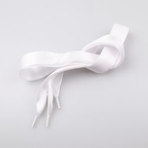 Satin shoelaces 20 mm 130 cm / white 101