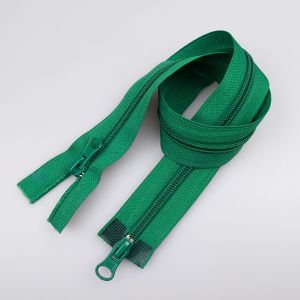 S5 spiral zipper with 2 sliders 50 cm / 258 Green