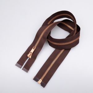 Metal zipper close- ended 65 cm / Brown 304