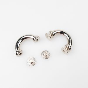 Metal mini handle with screw 15 mm / Nickel
