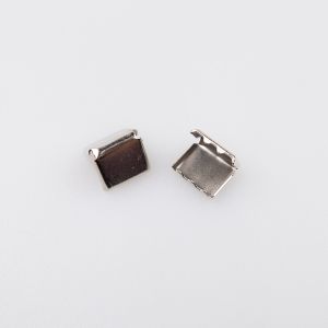 Metal belt end 10 mm square / nickel