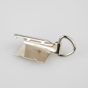 Metallic Belt end with D-ring 20 mm / Nickel