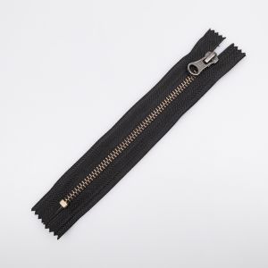 Metal zipper M5 close- ended 16 cm  / Black-Oxide