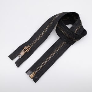 Metal zipper M8 open-ended 60 cm / Black-OX