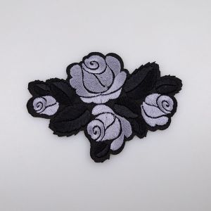 Iron-on motif BLACK ROSES 9,5x6 cm