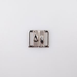 Metal bikini bra fastener 15 mm / Silver