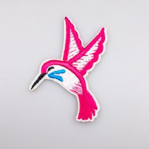 Iron-on motif 70 x 70 mm / HUMMINGBIRD / Pink 144