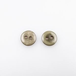 Simple glossy button / 11 mm / Greyish green