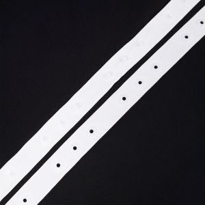 Ribbon with snap fasteners 18 mm 2 sides / White