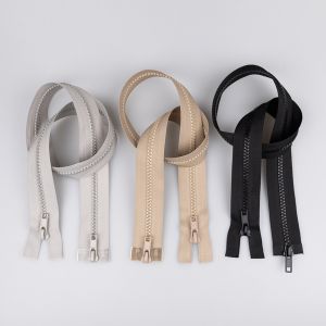 5 mm Chunky zip, 2-sliders 65 cm / Different shades