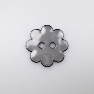 Sew through reflective button Flower 40 mm / Grey