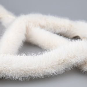 Imitation mink border trim 25 mm / 3 Off-White