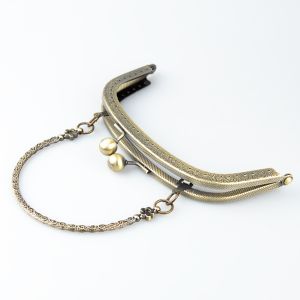 Metal purse frame with handle 16.5x14 cm / Oxide