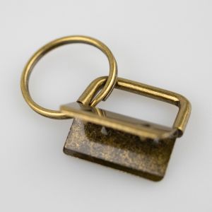 Metallic Belt end with key ring 25 mm / Oxide
