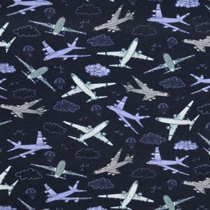 Printed Jersey Airplanes / Navy