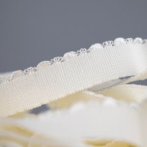 Elastic bra shoulder blade with a tab 11 mm / White