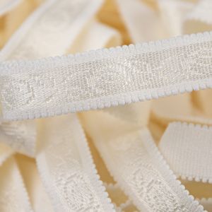 Elastic bra shoulder blade with pattern 15 mm / 4 Narural