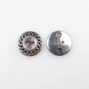 Metal button Chain 18 mm / Anique Silver
