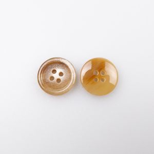 Simple button with border 15 mm / Beige