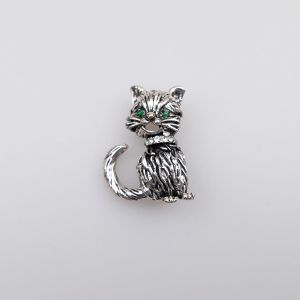 Brooch / Silver cat