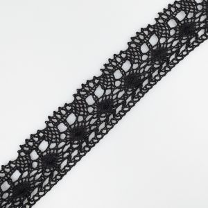 Cotton lace 7 / 42 mm / Black
