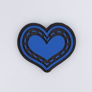 Iron-on motif PVC / Blue heart