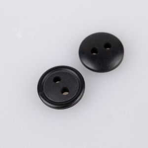 Round button with border 11 mm / Black