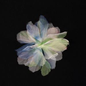 Decoration organza flower 13.5 cm / Light blue