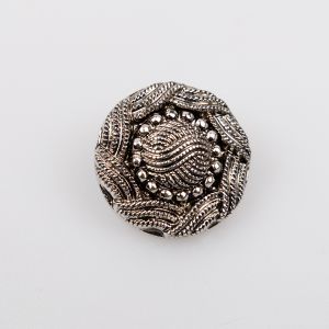 Metal shank button 21 mm / Antique silver