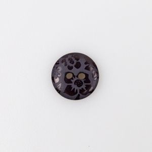 Simple button with 2-holes 15 mm / Black-Grey
