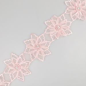 Pearl Floral ribbon / Pale pink