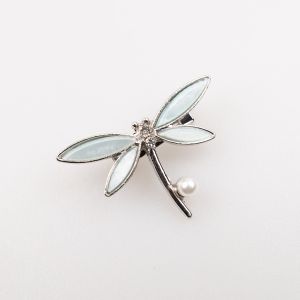 Brooch / blue little dragonfly