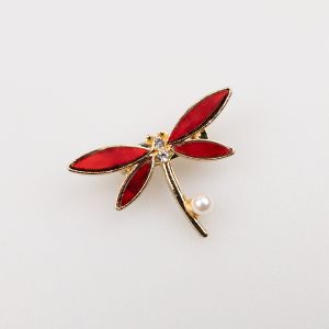 Brooch / red little dragonfly