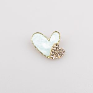 Brooch / blue double heart