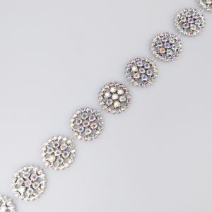 Rhinestone cord trim 45 mm / Silver