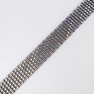 Rhinestone cord trim 45 mm / Black AB