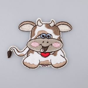 Iron-on motif / Little brown-white cow